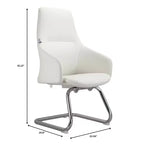 Sedia da ufficio in pelle con base a slitta in ferro moderna – Seduta ergonomica da scrivania e per ospiti