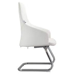 Sedia da ufficio in pelle con base a slitta in ferro moderna – Seduta ergonomica da scrivania e per ospiti