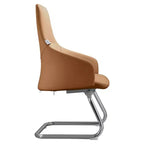 Sedia da ufficio in pelle con base a slitta in ferro moderna – Seduta ergonomica da scrivania e per ospiti