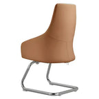 Sedia da ufficio in pelle con base a slitta in ferro moderna – Seduta ergonomica da scrivania e per ospiti