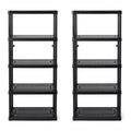 Gracious Living 5 Shelf Fixed Height Ventilated Medium Duty Storage Unit Organizer System for Home, Garage, Basement, and Laundry, Black (2 Pack)
