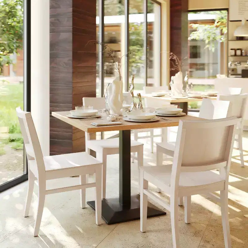 Flash Furniture 2 Pack Naples Commercial Grade Solid Wood Dining Chairs with Curved Backrests