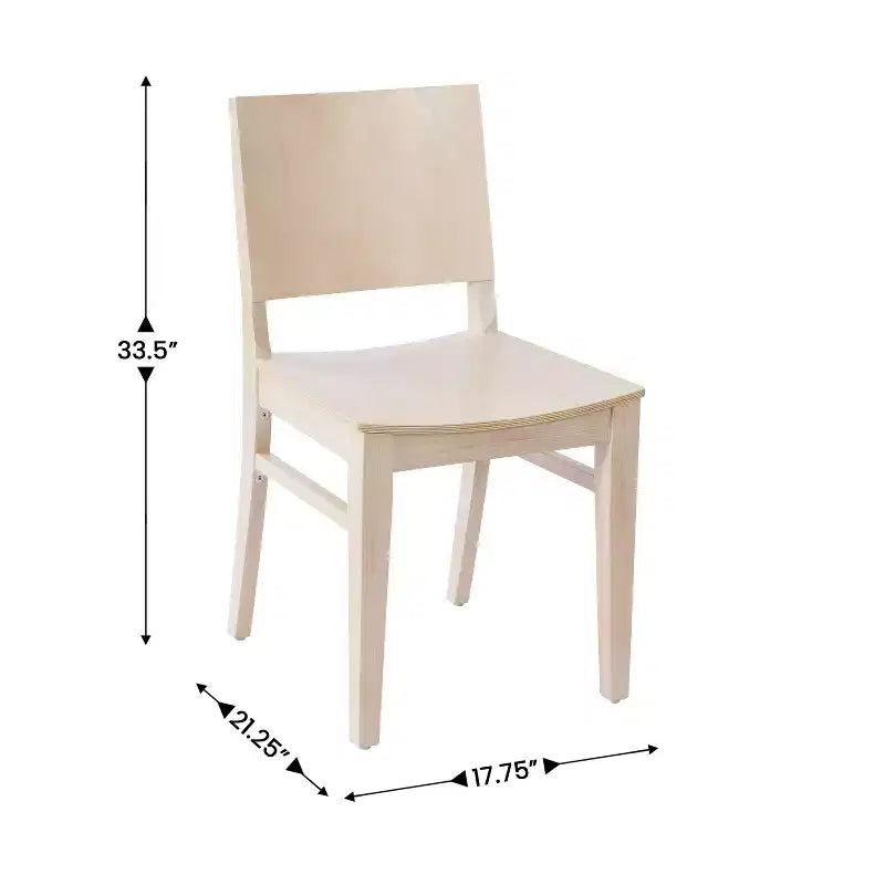 Flash Furniture 2 Pack Naples Commercial Grade Solid Wood Dining Chairs with Curved Backrests
