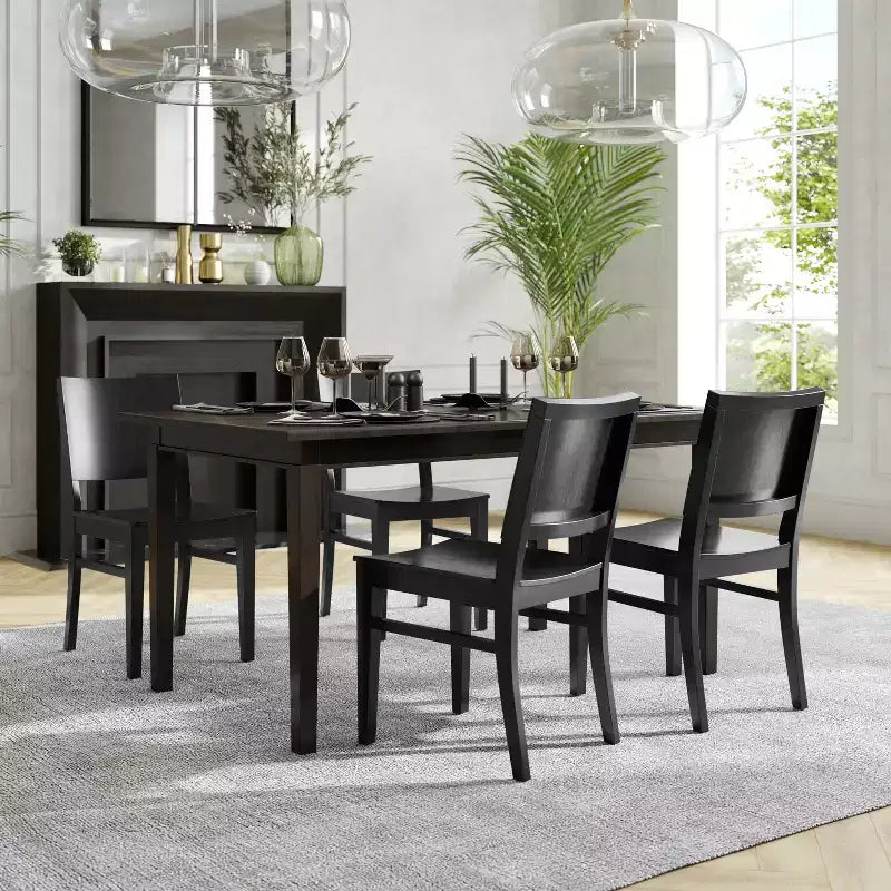 Flash Furniture 2 Pack Naples Commercial Grade Solid Wood Dining Chairs with Curved Backrests
