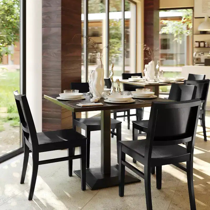 Flash Furniture 2 Pack Naples Commercial Grade Solid Wood Dining Chairs with Curved Backrests