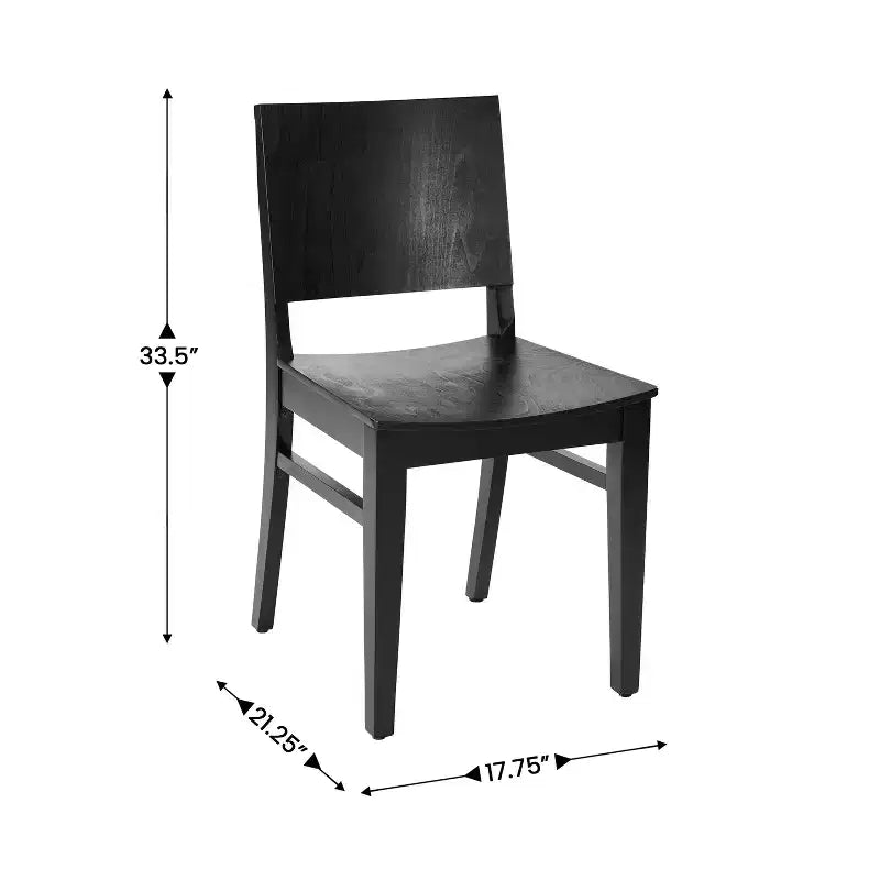 Flash Furniture 2 Pack Naples Commercial Grade Solid Wood Dining Chairs with Curved Backrests