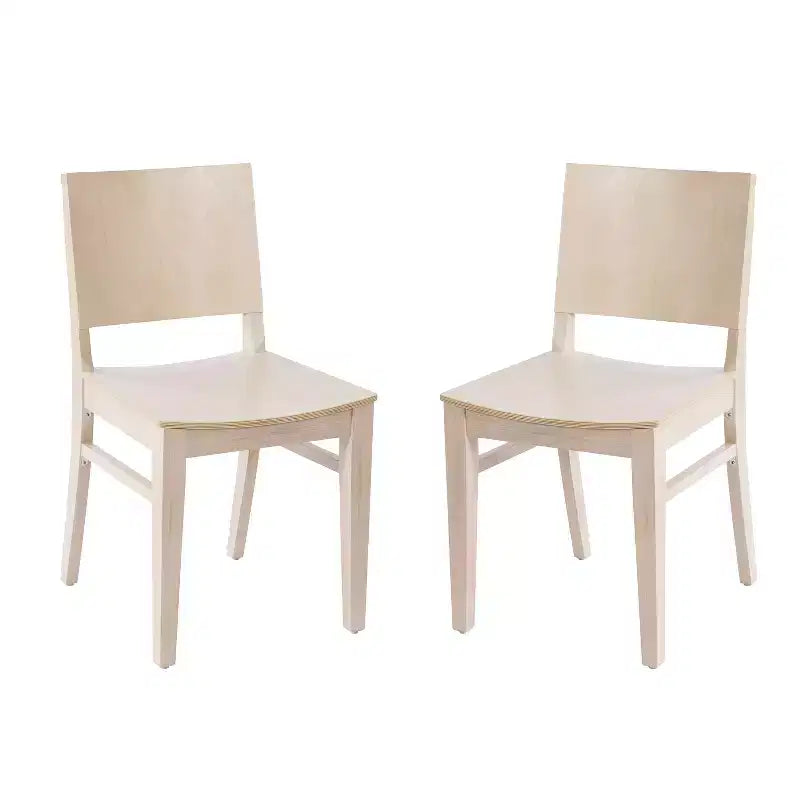 Flash Furniture 2 Pack Naples Commercial Grade Solid Wood Dining Chairs with Curved Backrests