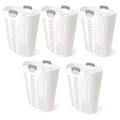 Gracious Living Easy Carry Flex Hamper, Large 87.5 Liter Lightweight Plastic Ventilated Laundry Basket Clothes Bin with Handles, White (5 Pack)