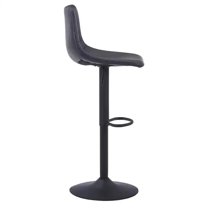 LeisureMod Tilbury Modern Adjustable Bar Stool Set of 2 with Footrest and Swivel, Counter Height Chairs for Kitchen Island, Breakfast Bar, or Home Bar