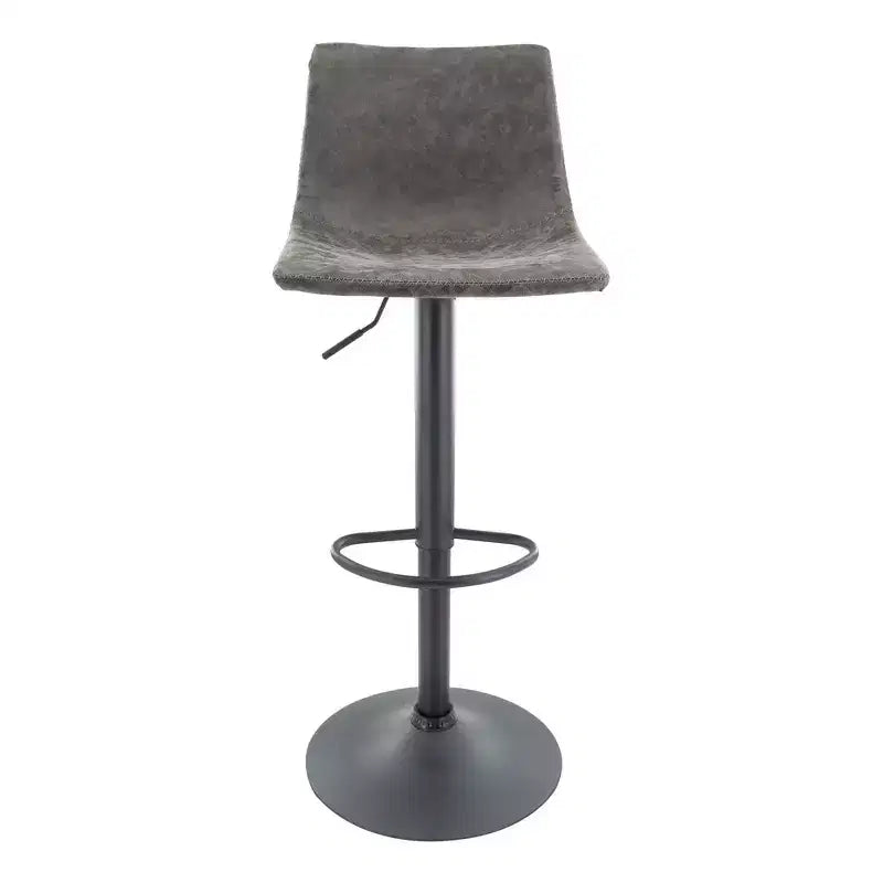 LeisureMod Tilbury Modern Adjustable Bar Stool Set of 2 with Footrest and Swivel, Counter Height Chairs for Kitchen Island, Breakfast Bar, or Home Bar