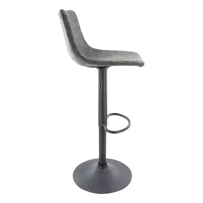 LeisureMod Tilbury Modern Adjustable Bar Stool Set of 2 with Footrest and Swivel, Counter Height Chairs for Kitchen Island, Breakfast Bar, or Home Bar
