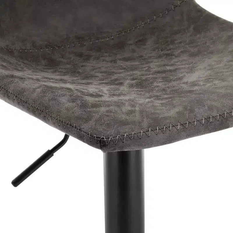 LeisureMod Tilbury Modern Adjustable Bar Stool Set of 2 with Footrest and Swivel, Counter Height Chairs for Kitchen Island, Breakfast Bar, or Home Bar