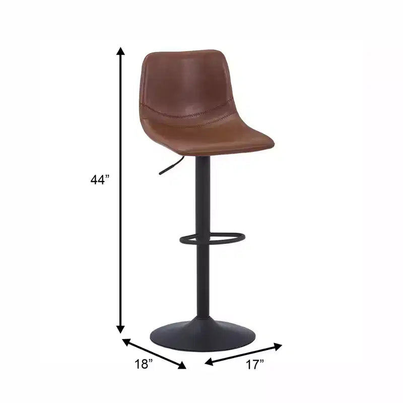 LeisureMod Tilbury Modern Adjustable Bar Stool Set of 2 with Footrest and Swivel, Counter Height Chairs for Kitchen Island, Breakfast Bar, or Home Bar