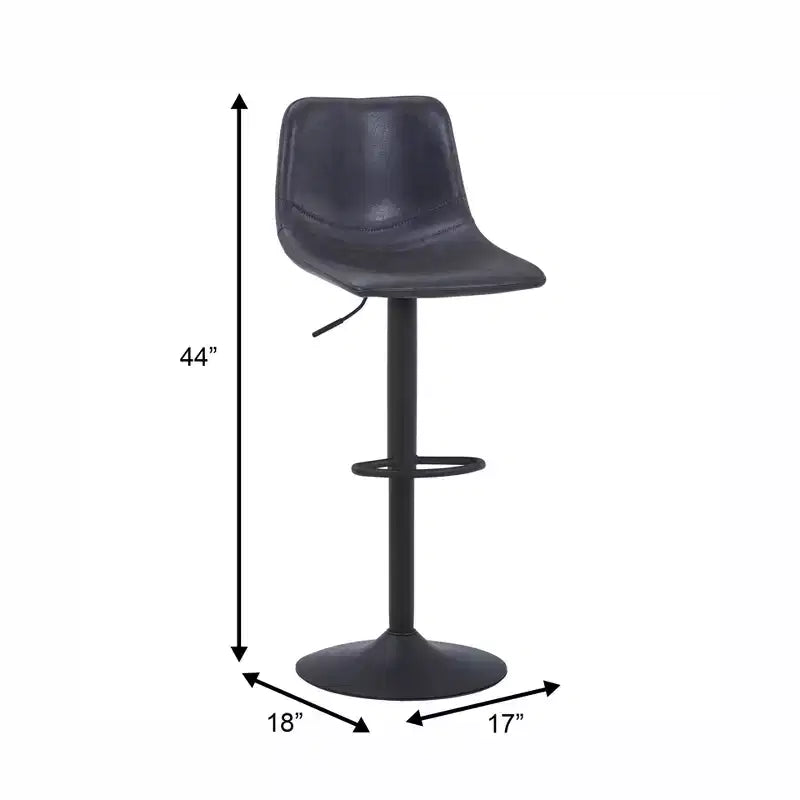 LeisureMod Tilbury Modern Adjustable Bar Stool Set of 2 with Footrest and Swivel, Counter Height Chairs for Kitchen Island, Breakfast Bar, or Home Bar