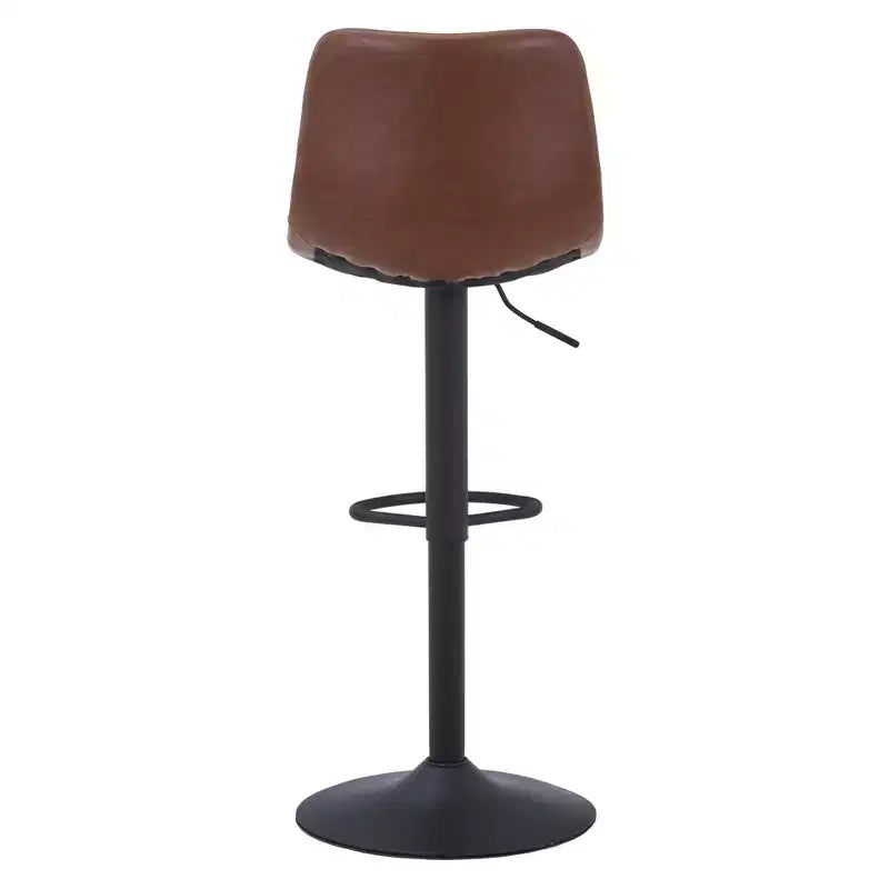 LeisureMod Tilbury Modern Adjustable Bar Stool Set of 2 with Footrest and Swivel, Counter Height Chairs for Kitchen Island, Breakfast Bar, or Home Bar