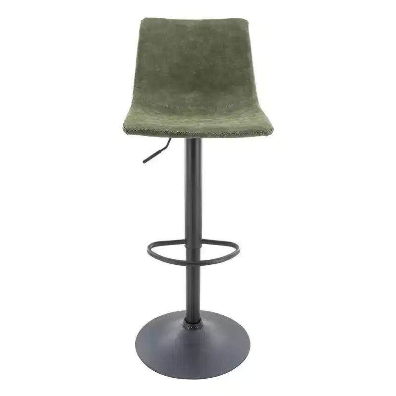 LeisureMod Tilbury Modern Adjustable Bar Stool Set of 2 with Footrest and Swivel, Counter Height Chairs for Kitchen Island, Breakfast Bar, or Home Bar