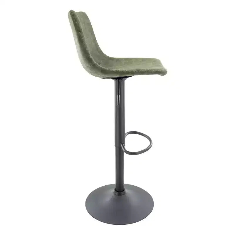 LeisureMod Tilbury Modern Adjustable Bar Stool Set of 2 with Footrest and Swivel, Counter Height Chairs for Kitchen Island, Breakfast Bar, or Home Bar