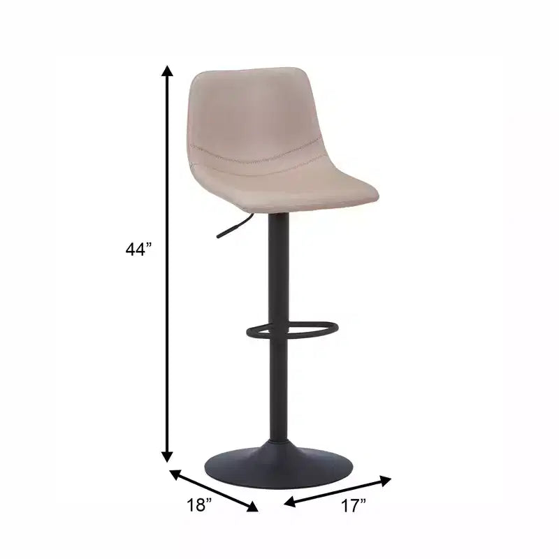 LeisureMod Tilbury Modern Adjustable Bar Stool Set of 2 with Footrest and Swivel, Counter Height Chairs for Kitchen Island, Breakfast Bar, or Home Bar
