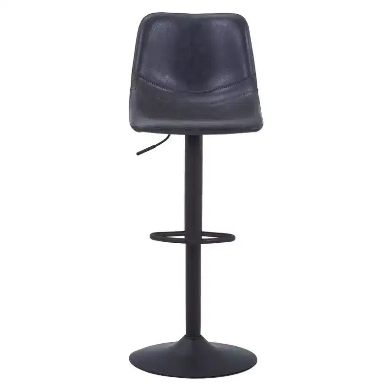 LeisureMod Tilbury Modern Adjustable Bar Stool Set of 2 with Footrest and Swivel, Counter Height Chairs for Kitchen Island, Breakfast Bar, or Home Bar