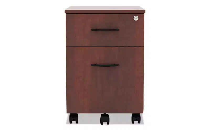 Alera Alera Valencia Series Mobile Pedestal, Left/Right, 2-Drawers: Box/File, Legal/Letter, Medium Cherry, 15.88 x 19.13 x 22.88
