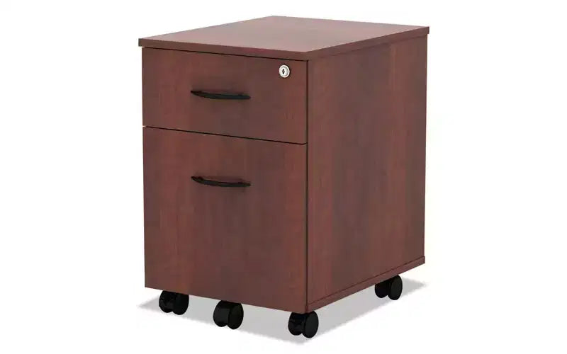 Alera Alera Valencia Series Mobile Pedestal, Left/Right, 2-Drawers: Box/File, Legal/Letter, Medium Cherry, 15.88 x 19.13 x 22.88