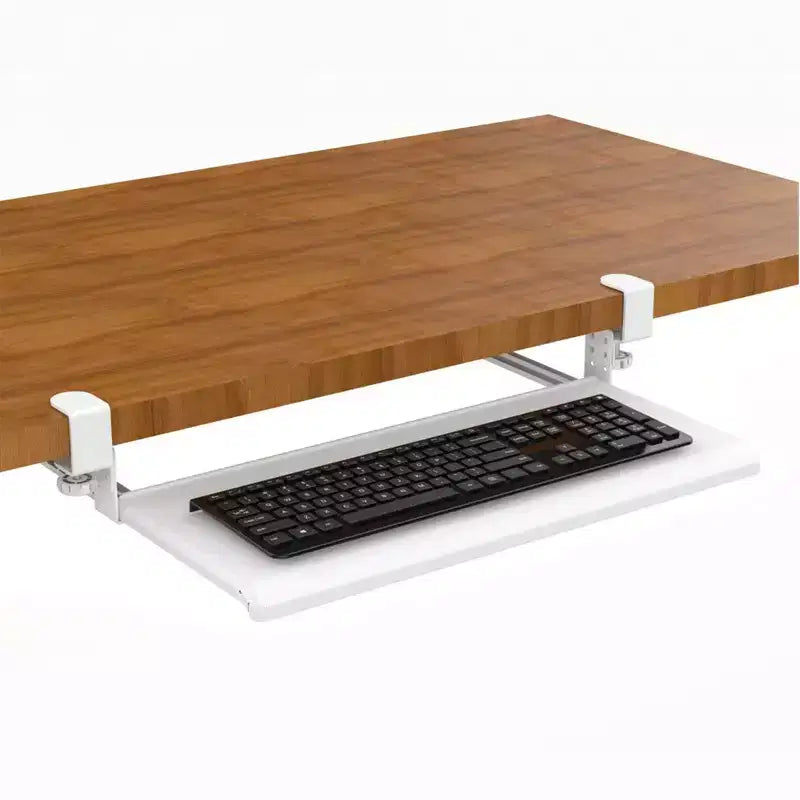 Stand Up Desk Store Large Clamp-On Retractable Adjustable Keyboard Tray | For Desktops Up To 1.5 Thick