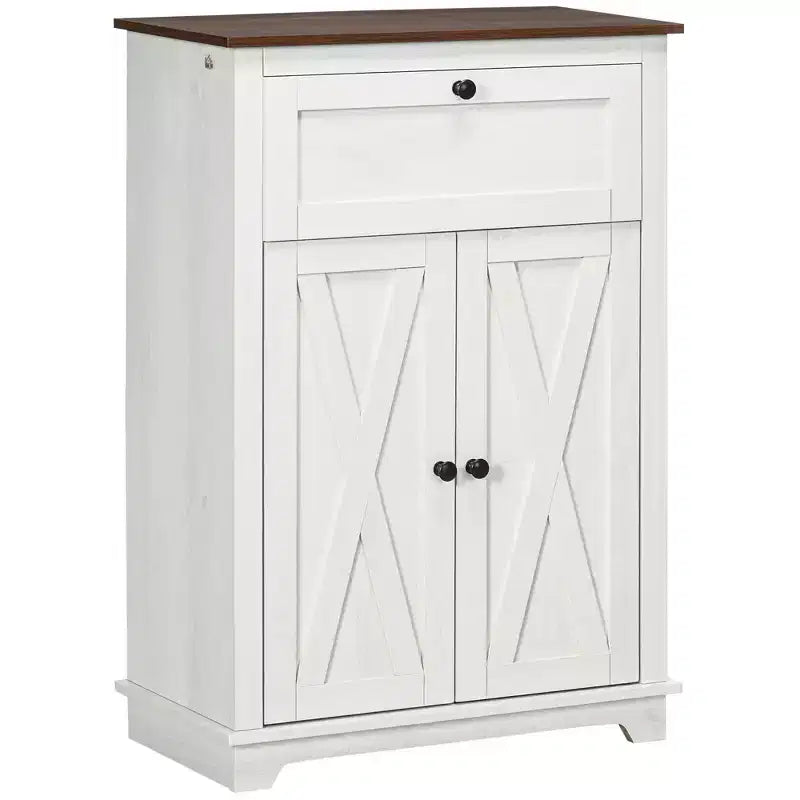 Farmhouse Storage Cabinet Sideboard with Double Doors, Drawer & Adjustable Shelf