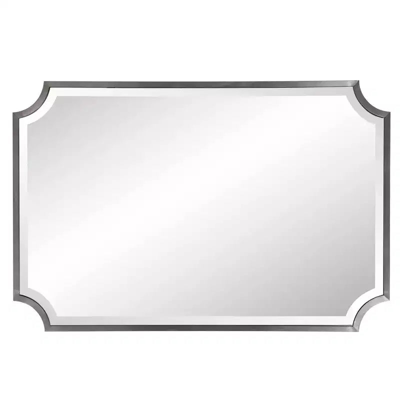 36x24 Inch Stainless Steel Framed Shield Wall Mirror