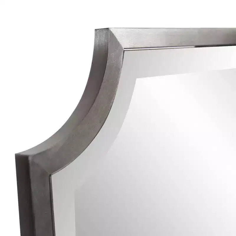 36x24 Inch Stainless Steel Framed Shield Wall Mirror