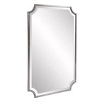 Specchio da parete a scudo con cornice in acciaio inossidabile 36x24 pollici