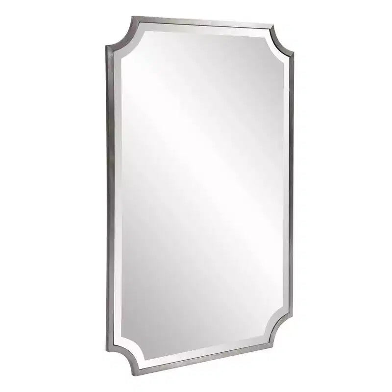 36x24 Inch Stainless Steel Framed Shield Wall Mirror
