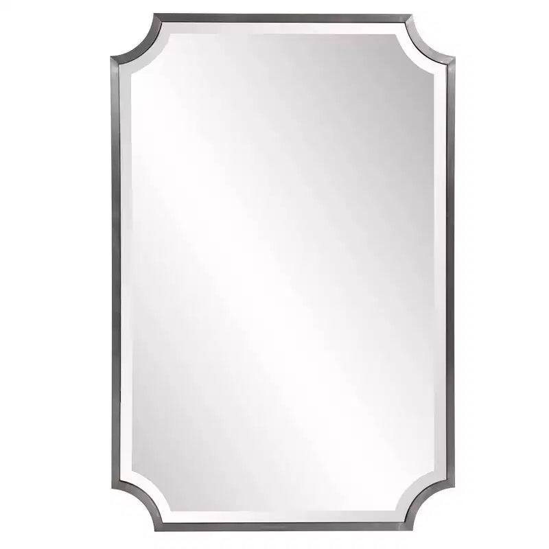 36x24 Inch Stainless Steel Framed Shield Wall Mirror