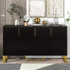 60 Inch Sideboard Buffet Cabinet With 4 Doors Modern Kitchen Storage Cabinet Metal Legs For Dining Room Living Room Entryway
