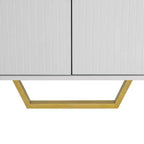 Madia Credenza da 60 Pollici con 4 Ante, Armadio Moderno da Cucina con Gambe in Metallo per Sala da Pranzo, Soggiorno, Ingresso