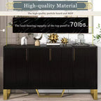 Madia Credenza da 60 Pollici con 4 Ante, Armadio Moderno da Cucina con Gambe in Metallo per Sala da Pranzo, Soggiorno, Ingresso