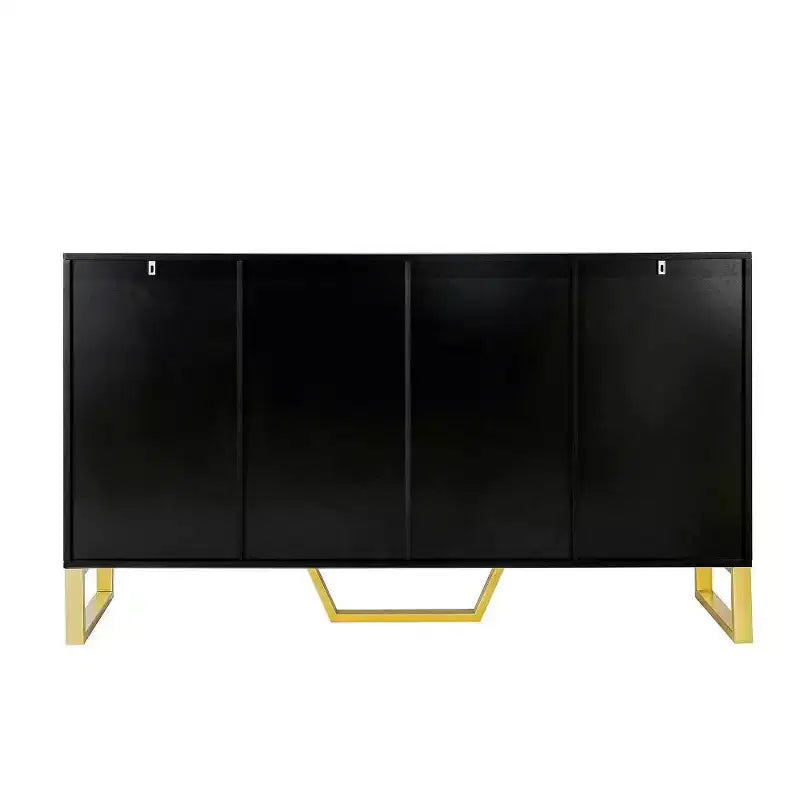 60 Inch Sideboard Buffet Cabinet With 4 Doors Modern Kitchen Storage Cabinet Metal Legs For Dining Room Living Room Entryway