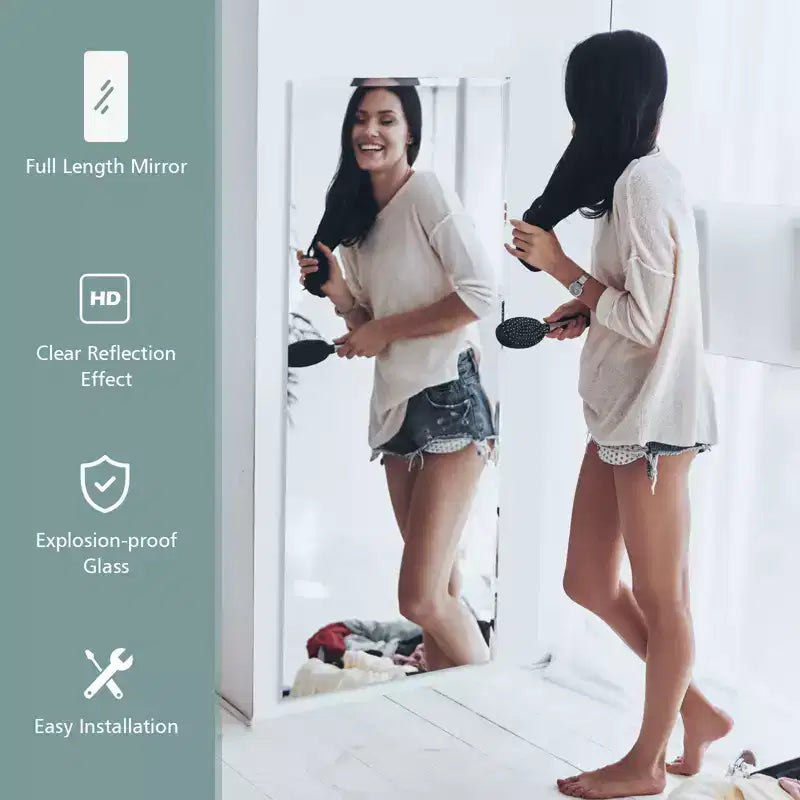 43 x 15 Inch Wall-Mounted Frameless Mirror – Hang Vertically or Horizontally