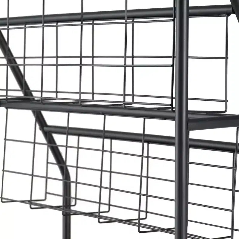 Small Freestanding Metal Frame Bookshelf for Small Spaces