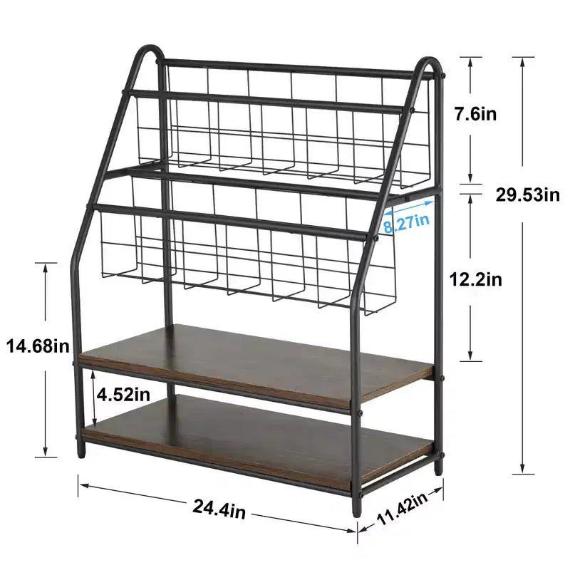 Small Freestanding Metal Frame Bookshelf for Small Spaces