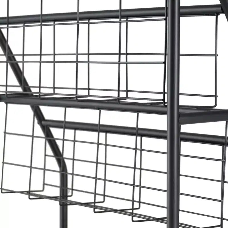 Small Freestanding Metal Frame Bookshelf for Small Spaces