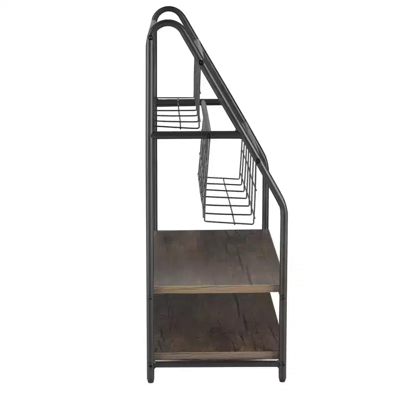 Small Freestanding Metal Frame Bookshelf for Small Spaces