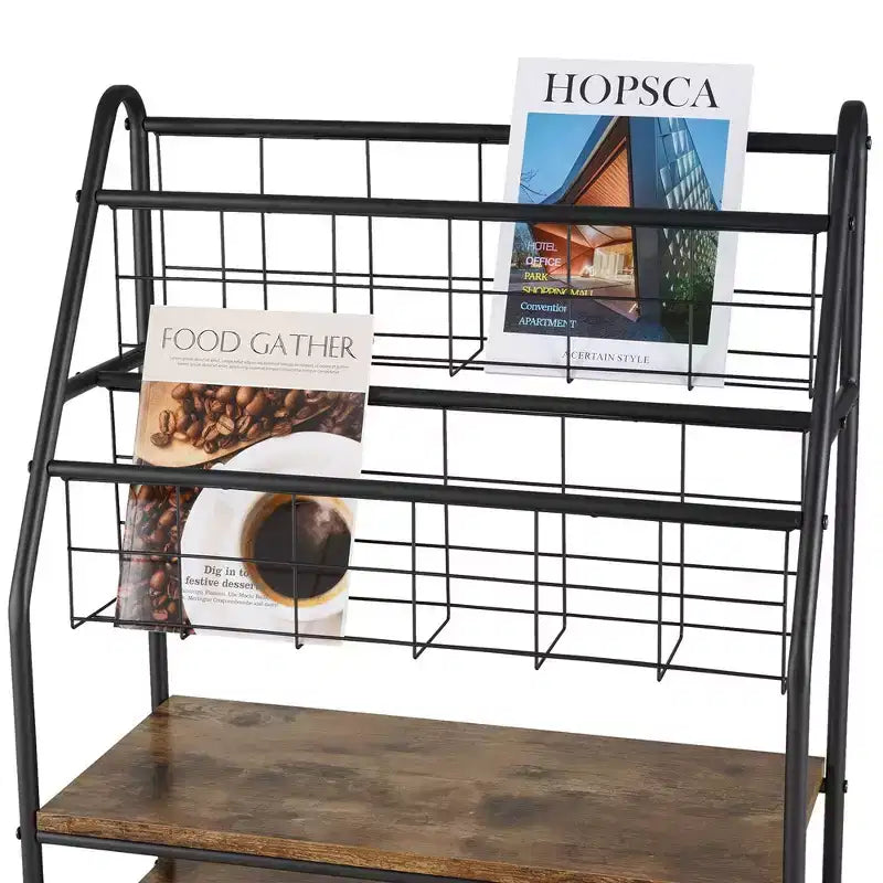 Small Freestanding Metal Frame Bookshelf for Small Spaces