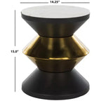 Tavolino da salotto accentato con piano in pietra nera e oro – Design scultoreo moderno