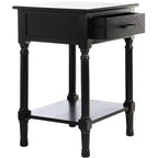 Tavolino d'appoggio classico con 1 cassetto - Gambe tornite e dettagli in legno intagliato
