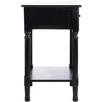 Tavolino d'appoggio classico con 1 cassetto - Gambe tornite e dettagli in legno intagliato