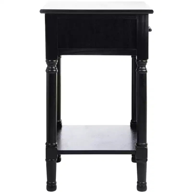 1-Drawer Classic Accent Side Table – Turned Legs & Carved Wood Detail