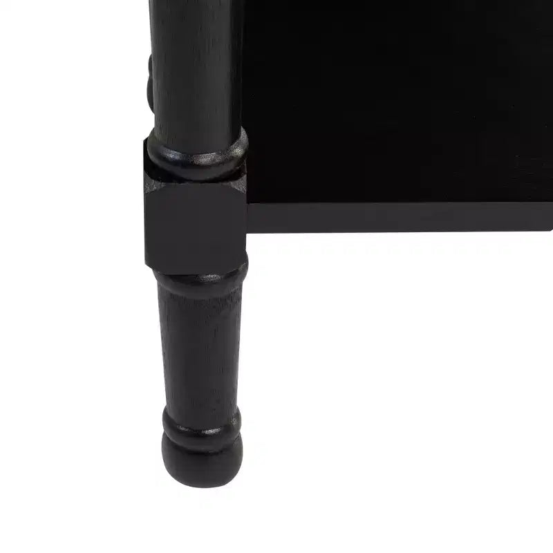 1-Drawer Classic Accent Side Table – Turned Legs & Carved Wood Detail