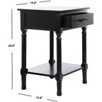 Tavolino d'appoggio classico con 1 cassetto - Gambe tornite e dettagli in legno intagliato