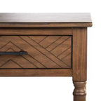 Tavolino d'appoggio classico con 1 cassetto - Gambe tornite e dettagli in legno intagliato