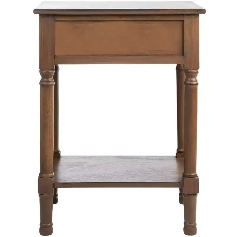 1-Drawer Classic Accent Side Table – Turned Legs & Carved Wood Detail